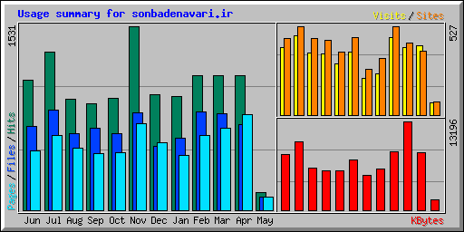 Usage summary for sonbadenavari.ir